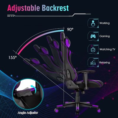 ALINUNU Racing Ergonomische speelstoel met verstelbare rugsteun en sponsvulling