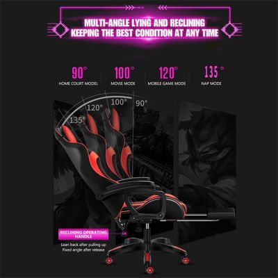 7-punts massage computer kantoor gaming mesh stoel met rgb lichten en verstelbare hoogte