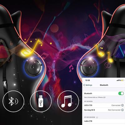 7-punts massage computer kantoor gaming mesh stoel met rgb lichten en verstelbare hoogte