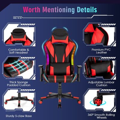 Verbeter uw gaming stoel naar ALINUNU Draaiende stoel met RGB LED-lichten Ergonomisch ontwerp