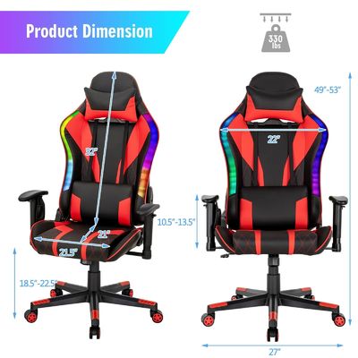 Verbeter uw gaming stoel naar ALINUNU Draaiende stoel met RGB LED-lichten Ergonomisch ontwerp