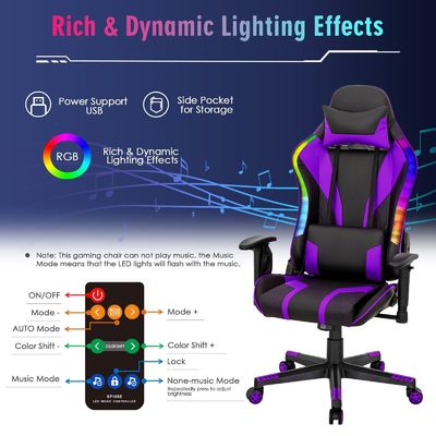 Verbeter uw gaming-installatie met ALINUNU Draaiende stoel Moderne ontwerp en RGB LED-lichten