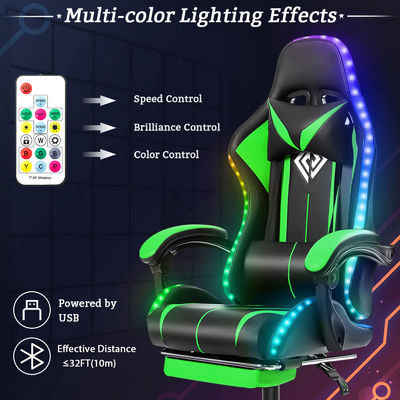 Moderne design ALINUNU Ergonomische computermassage gaming stoel met LED-lichten en voetzorg