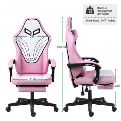 Moderne design Synthetisch leer Ergonomische computerspelstoel met voetenrest ALINUNU