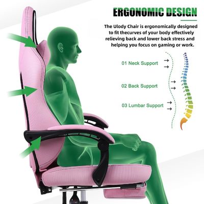 Moderne design Synthetisch leer Ergonomische computerspelstoel met voetenrest ALINUNU