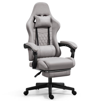 Verstelbare ergonomische speelstoel met voetenrest en massage synthetisch leer