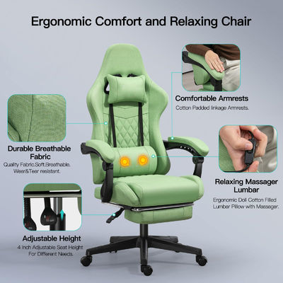 Ergonomische speelstoel met voetensteun en massage Maximaal gewicht aanbevolen 300 pond