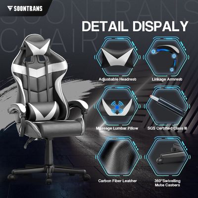 Postverpakking Ergonomische Gamerstoel met massage en comfortabel ontwerp