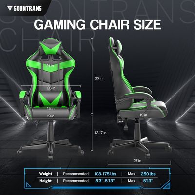 250 pond Maximaal gewicht Aanbeveling Ergonomische gamer stoel met massage functie