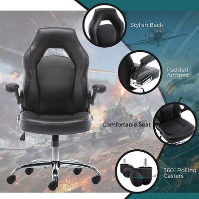 Synthetisch lederen draaiende stoel ALINUNU Ergonomische computerspelstoel voor thuisraces