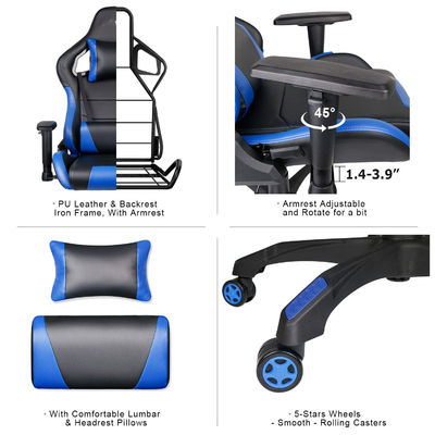 Gepersonaliseerde kleur Computer Office Gaming Chair High Back PU Leather Swivel Racing Style