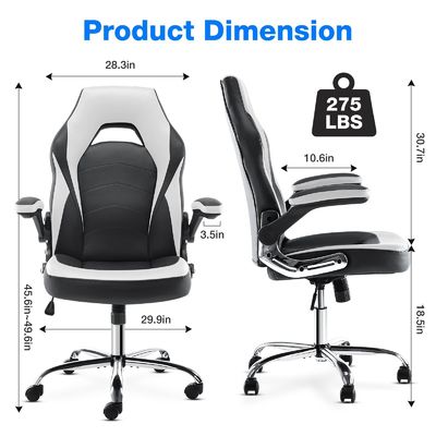 Postverpakking ALINUNU Ergonomische racespelstoel met lumbale steun Aanpasbare kleur