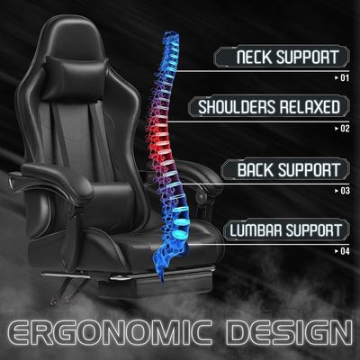 Home Office ALINUNU Video Racing Gaming Chair met draaiende stoel en hoofdsteun