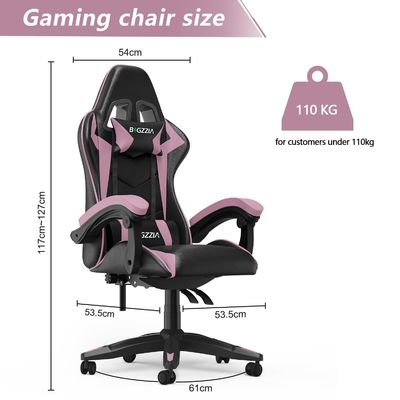 Home Office Racing Gaming Chair met hoofdsteun en lendensteun verstelbare hoogte