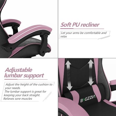 Home Office Racing Gaming Chair met hoofdsteun en lendensteun verstelbare hoogte
