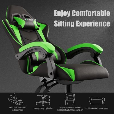 Direct verkopen Modern Design Iron Racing Gaming Chair met hoofdsteun en lendenen steun