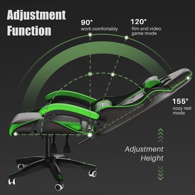 Direct verkopen Modern Design Iron Racing Gaming Chair met hoofdsteun en lendenen steun