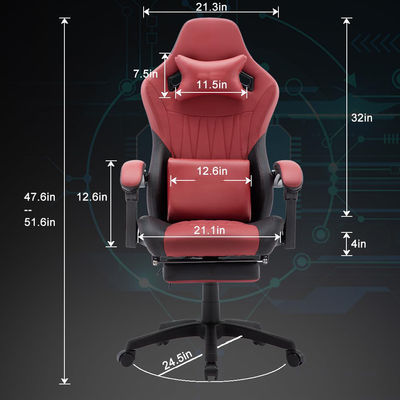 Draaiende stoel ALINUNU Ergonomische computerspelstoel met hoofdsteun en lendensteun