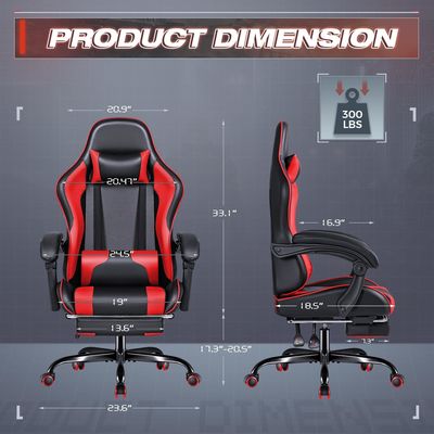 Moderne design Racing Computerspelstoel met voetenrest en massage Lumbal Support