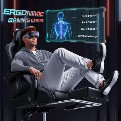 Massage Lumbal Support Gaming Chair met 360 draaiende stoel 18,5 &quot;D x 23,61&quot; W x 50,4&quot; H