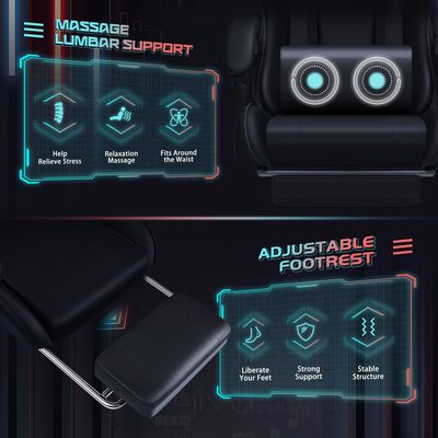 Massage Lumbal Support Gaming Chair met 360 draaiende stoel 18,5 &quot;D x 23,61&quot; W x 50,4&quot; H