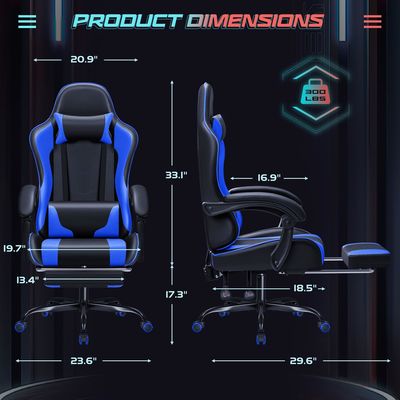 ALINUNU Gaming Chair Ergonomisch ontwerp met massage lumbale steun en 360 draaiende stoel
