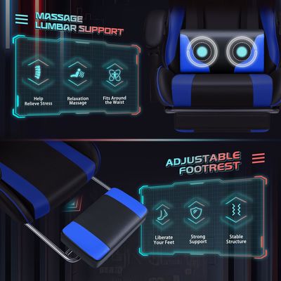 ALINUNU Gaming Chair Ergonomisch ontwerp met massage lumbale steun en 360 draaiende stoel