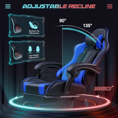 ALINUNU Gaming Chair Ergonomisch ontwerp met massage lumbale steun en 360 draaiende stoel