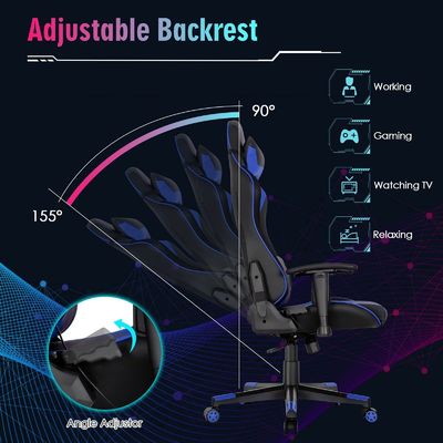 Aanpassen ergonomische videogame stoel met RGB LED-lichten en verstelbaar ontwerp