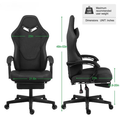 ALINUNU Ergonomische computerspelstoel met voetensteun Aanpasbare kleur Draaiende stoel