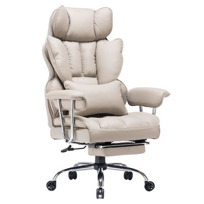 Optioneel beensteun en lumbaalsteun High Back PU Leather Swivel Chair voor comfort