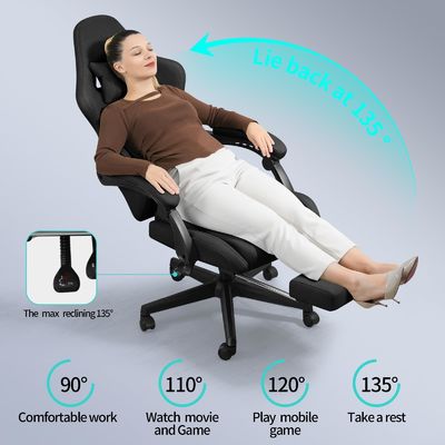 Gepersonaliseerde kleur Ergonomisch verstelbaar bureau Computerspelstoel met voetenrest en massage