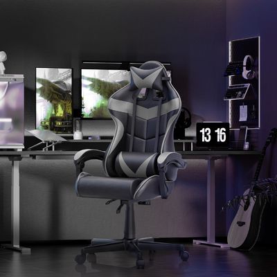 Krijg de Ultimate Gaming Experience PU Gaming Chair met Massage 33&quot;D x 24&quot;W x 49.2&quot;H