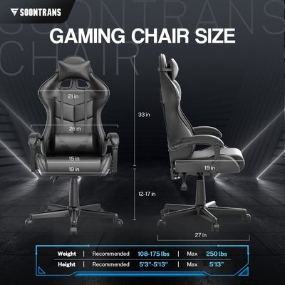 Direct leveren Moderne stijl ergonomische gamer stoel met massage en synthetisch leer