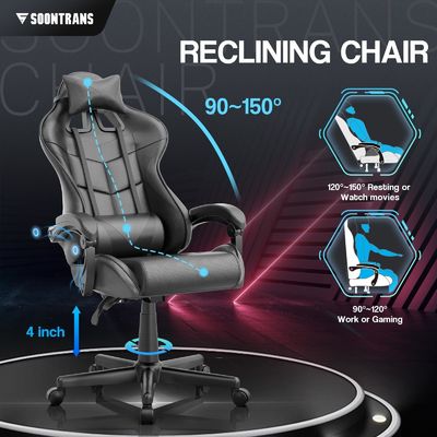 Direct leveren Moderne stijl ergonomische gamer stoel met massage en synthetisch leer