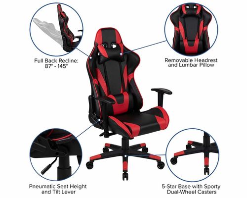 Racing gaming stoel met ergonomisch ontwerp en product afmetingen van 29&quot;D x 29&quot;W x 48&quot;H