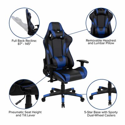 ALINUNU Moderne design gaming stoel met verstelbare draaiknop en 280 pond capaciteit