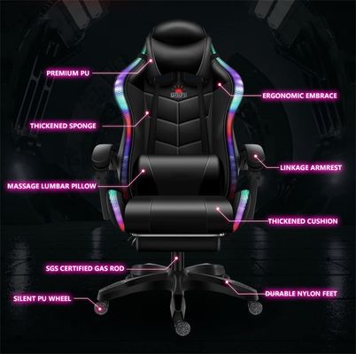 Verbeter uw gaming-installatie met ALINUNU PC Massage Gaming Chair met LED en luidsprekers