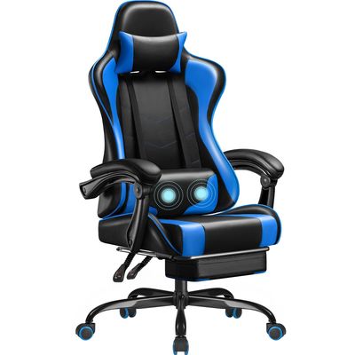 Ergonomische computerstoel met 360 draaiende hoofdsteun en ligstoelfunctie van ALINUNU