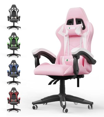 3 Gas Lift Reclining Video Game Stoel met hoofdsteun en Lumbal Support Comfortabel
