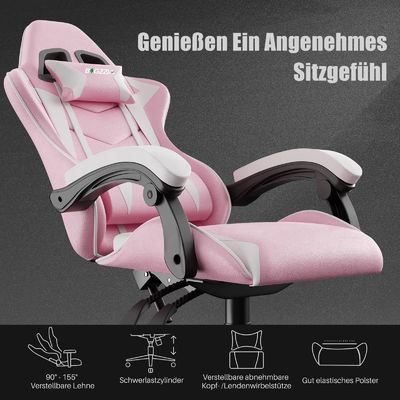 3 Gas Lift Reclining Video Game Stoel met hoofdsteun en Lumbal Support Comfortabel