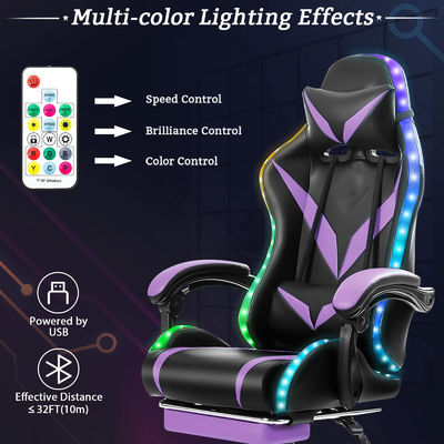 Postverpakking Ergonomische RGB-gamingstoel met massage en LED-lichten Draaiende stoel