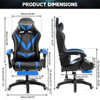 Polyvinylchloride frame materiaal RGB gaming stoel met massage en led lichten perfect