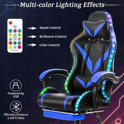 Polyvinylchloride frame materiaal RGB gaming stoel met massage en led lichten perfect