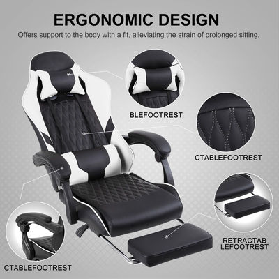 Concurrerende Iron Metal Computer Racing Gaming Chair met voetsteun en lumbaal steun