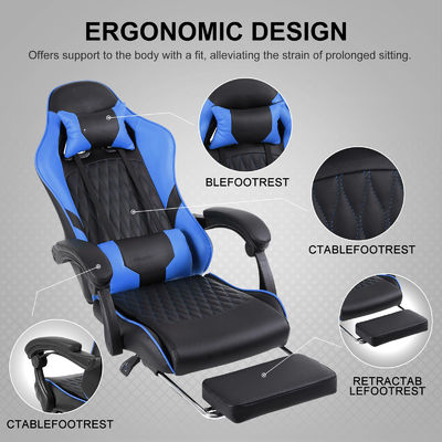 Moderne ontwerp aangepaste kleur Racing gaming stoel met voetsteun en lumbaal steun