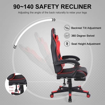 Gepersonaliseerde kleur Ergonomische kantoorstoel met leunstoelfunctie en hoogteinstelling