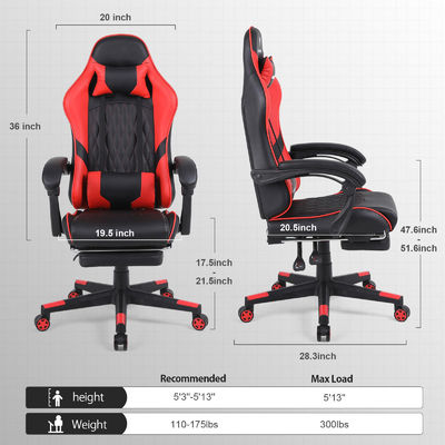 Gepersonaliseerde kleur Ergonomische kantoorstoel met leunstoelfunctie en hoogteinstelling