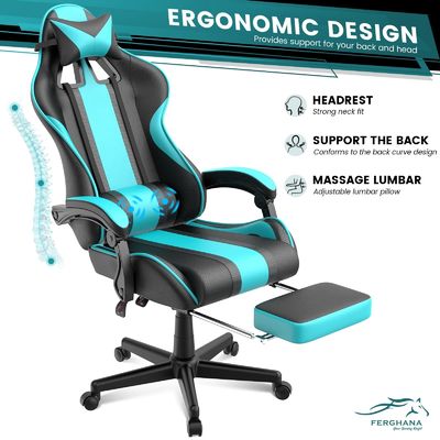 Racing gaming stoelen voor volwassen tieners Draaiende stoel Product afmetingen 24&quot;D x 21&quot;W x 52&quot;H