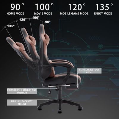 Draaiende stoel ALINUNU High Back Gaming Stoel Lederafdeling Stoel Racing Executive Ergonomisch
